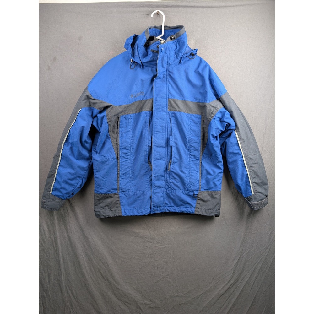 Columbia Mens Boulder Ridge Interchange Jacket Blue Gray Medium